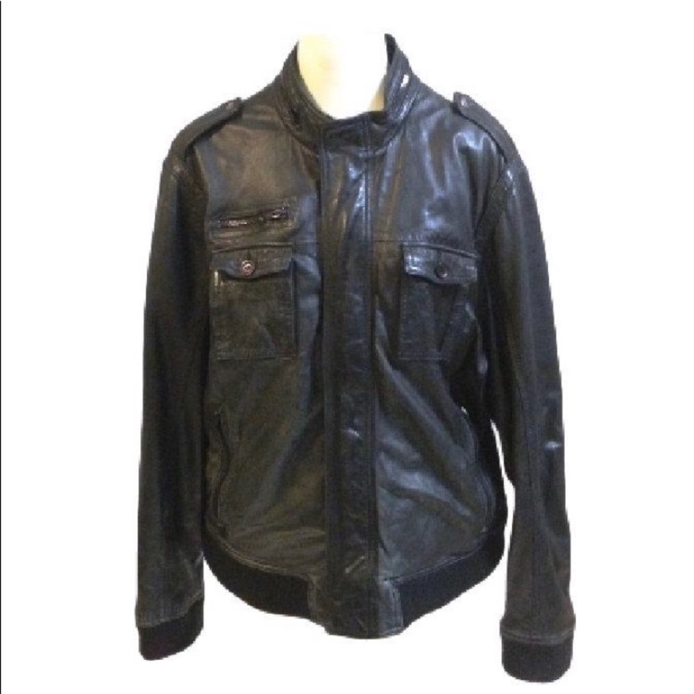 Vintage Men's Black Leather Motorcycle Jacket